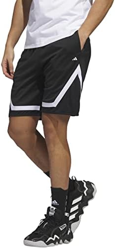 Adidas Pro Block Shorts Shorts L 9in שחור-לבן