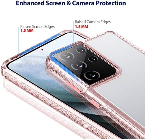 Zuslab התואם ל- Samsung Galaxy S21 Ultra 5G Case Parper Phinper Phosper Bumper עם מגן כיסוי