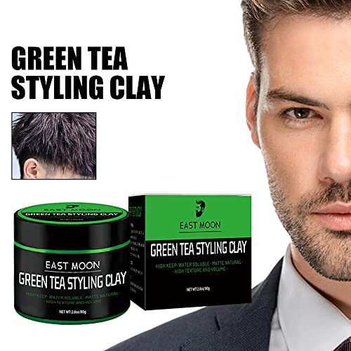 Zentexture דפוס תה ירוק חימר, חימר סטיילינג בצק שיער לגברים גימור מט, קרם עיצוב שיער, קרם עיצוב שיער,