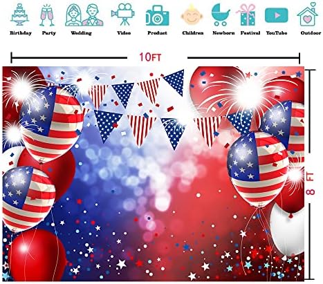 10 על 8 רגל דגל אמריקאי רקע צילום רקע יום העצמאות 4 ביולי קישוט מסיבת ד447