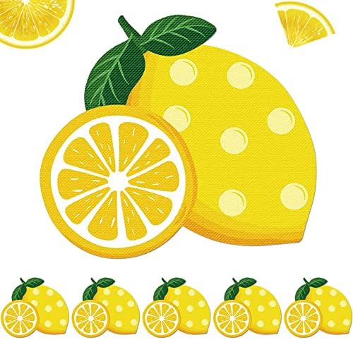 6 יחידות לימון קיץ מפיות לימון סגנון מפיות לימון צורת שולחן מחצלת לימון הפיך רחיץ מפיות שולחן מחצלות