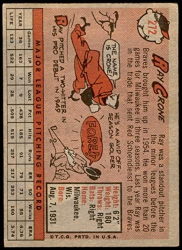 1958 Topps 272 Ray Crone San Francisco Giants VG Giants