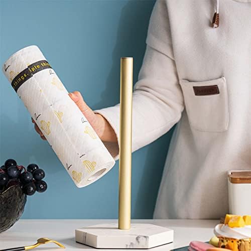 מחזיק מגבת נייר מטבח נייר מחזיקי גלגל מגבת עם בסיס שיש לגלילים סטנדרטיים או בגודל ג'מבו פליז מוברש