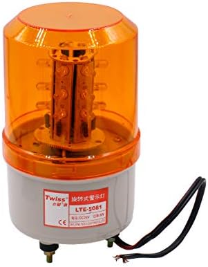 BAOMAIN אות תעשייתי מנורת אזהרה סיבובית LTE-5081 DC 24V 5W 3 אינץ 'צהוב