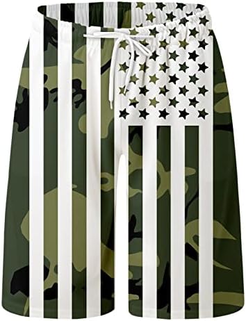 גזעי שחייה פטריוטיים של Beuu Mens, 4 ביולי דגל אמריקה הדפס מכנסיים קצרים בקיץ