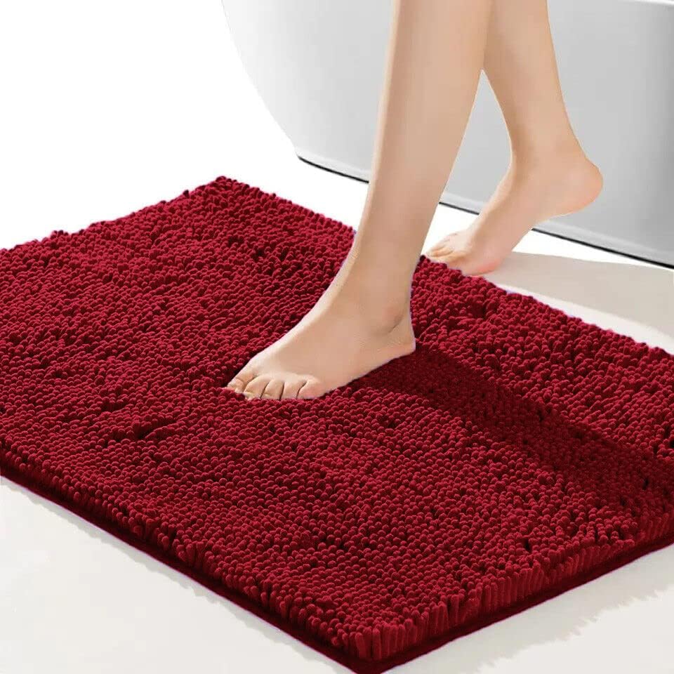 בית חייב ברשות אדום רך מפנק קטיפה שניל אמבטיה מחצלת מאוד סופג מקלחת מחצלת החלקה אמבטיה שטיח