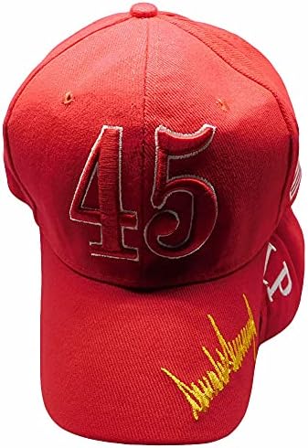 סחר רוחות טראמפ 45 חתימה על ביל ארהב דגל אדום מתכוונן רקום כותנה כובע כובע ססגוניות