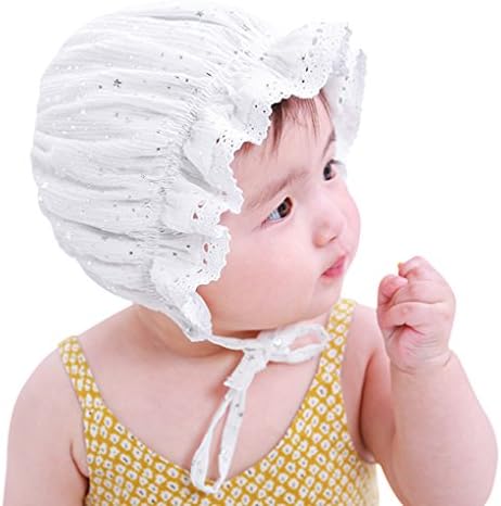 פרח תינוק מצנפת יילוד תחרה כותנה כותנת כוכבי כובע שמש כובע ילדים