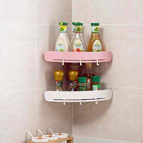 GSDNV מדף אמבטיה אחסון מקלחת מקלחת סבון סבון סבון עם ווים קולבים מדפים פינתיים מארגן אמבטיה שומר שטח שטח