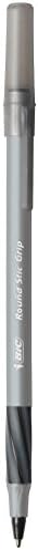 BIC עגול Stic Grip Xtra Comfort Ballpoint עט, נקודה בינונית, שחור, 8-ספירות
