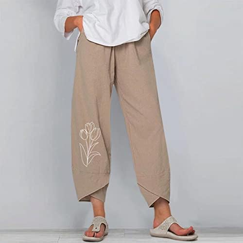 פדאלקס בוהו מכנסיים לנשים יוצאים עסקים מזדמנים אופנה ילדה טרנינג מכנסיים זורמים לנשים