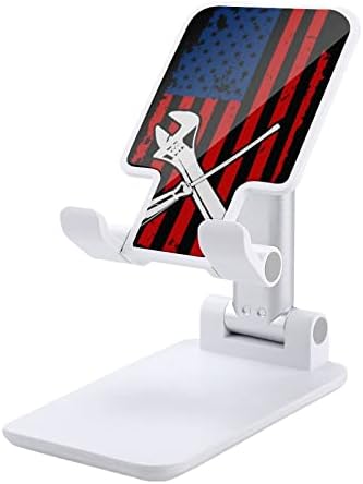 מכונאי אמריקאי ארהב דגל מצחיק מחזיק טלפון סלולרי שולחן עבודה מתקפל