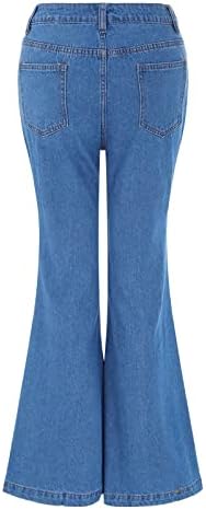 בגדי זית לנשים נשים פופולריות ג'ינס מתלקחות גבירותיי אופנה אמצע מותניים מכנסיים מתלקחים מכנסיים רזים