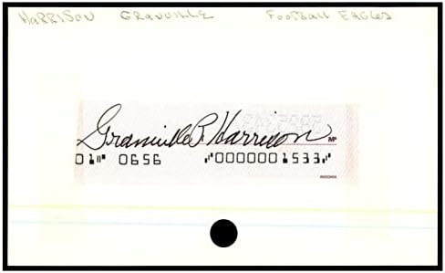 גרנוויל הריסון חתם חתך על כרטיס אינדקס 3 על 5 מיס נשרים חתימה. סנט 87545 חתימות