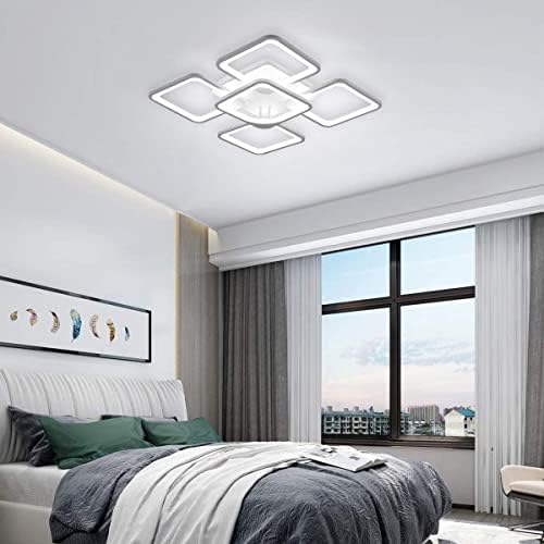 ג'יומי נורית תקרה מודרנית, נברשת LED סומק סומק, צורה מרובע אור תקרה לבן לחדר שינה בסלון, 60