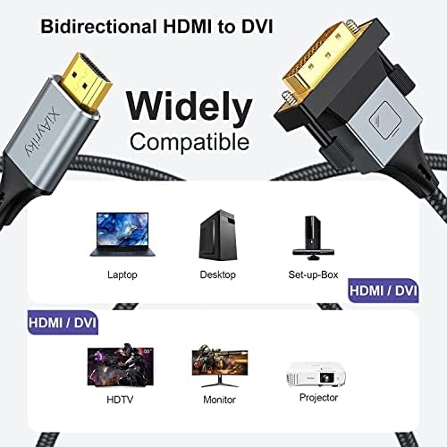 HDMI ל- DVI מתאם כבל 10 חבילה, DVI דו כיווני למתאם כבל HDMI תמיכה זכר לתמיכה גברים 1080p, קומופטר תלת מימד,