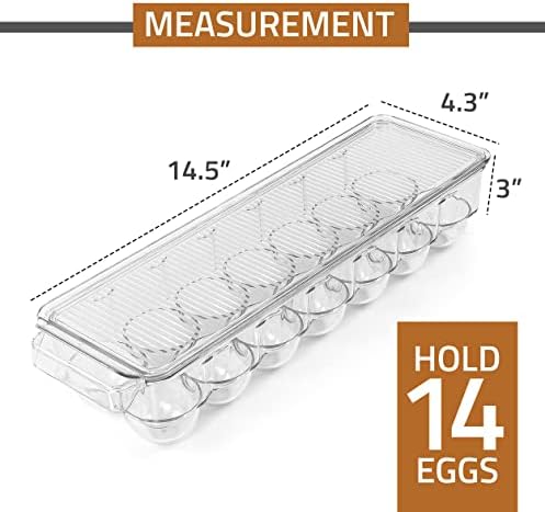 חבילת חבילה הביתה אוטופיה של 9 מארגני מקרר-1 איקס 14 חריצי מגש ביצה עם מכסה ידית, & מגבר; 8 מגירות-מדפי