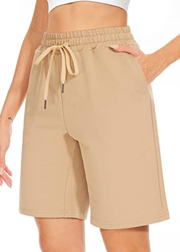 מכנסי ברמודה ברמודה לנשים ארוכות כותנה ארוכה רופפת עם כיסים אורך הברך ליוגה מכנסיים קצרים של הליכה