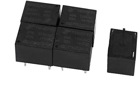 אקס-דריי 5 יחידות דק24 וולט 20 א 0.6 וואט 4 מסוף ספסט ללא מיני סליל כוח ממסר אלקטרומגנטי(5 יחידות