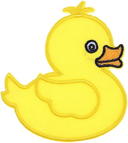 Jpt - ברווז זעיר- מיני צהוב קטן חמוד לילדים ילדים רקום אפליקציה ברזל/תפור על טלאים תג טלאי לוגו חמוד על חלצת