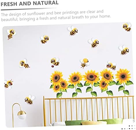 מדבקת קיר חמניות של אברפאן חמניות צמחים תפאורה לעיצוב לילדים דקור קיר פרחים מדבקות חדר מדבקות