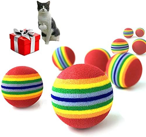 טיישה חיות מחמד צעצוע כדור חתול וכלב אילם משחק כדור לשחק לעיסת ספוג כדור חתול צעצוע כדור, מקורה וחיצוני בידור