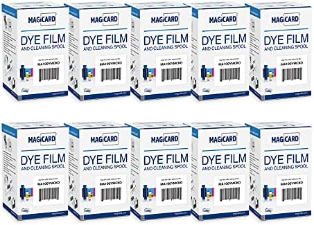 10 x Magicard Ma100ymcko סרט צבע צבע - YMCKO - 100 הדפסים עם הדגמת תוכנת BODNO