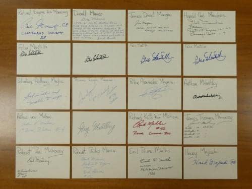 מעל 200 כרטיסי אינדקס חתומים של 3 על 5 כוכבי בייסבול הופס שנפטרו וכו ' כמה כפילויות-חתימות חתוכות של ליגת הבייסבול
