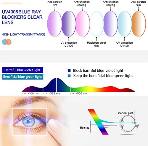 6 חבילה קריאת משקפיים כחול אור חסימת עבור נשים גברים,מחשב משחקים קוראי אנטי אולטרה סגול משקפיים