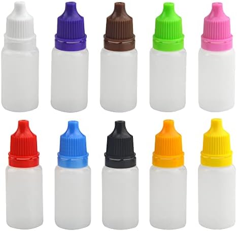 שינמייוון 50 יחידות 10 מיליליטר ריק פלסטיק סחיט טפטפת בקבוק עין נוזל טפטפת בקבוקים עם כובע מובטח בפני
