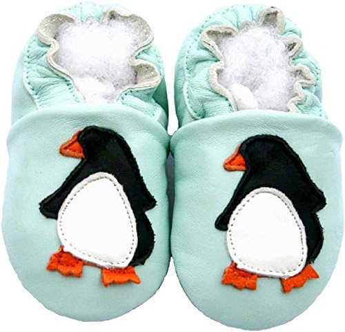 עור ג'ינווד תינוק נעלי סוליה רכות נערה ילד תינוקות ילדים ילדים פעוטות עריסה ראשונה מתנה מתנה פינגווין