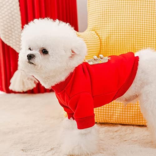 LEPSJGC סיני שנה חדשה בגדי כלבים כותנה בגדים לחיות מחמד לכלבים קטנים סווטשירט תלבושת חתלתול גור