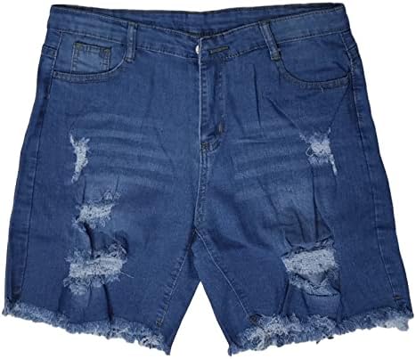 מכנסיים קצרים של נשים ג'ין פלוס גודל נמתח נמתח נופש לחופשה חוף מכנסיים קצרים עם ג'ינס קצרים בכושר רגיל
