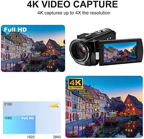 ORDRO 4K מצלמת וידאו מצלמת וידאו FHD 1080P 60FP