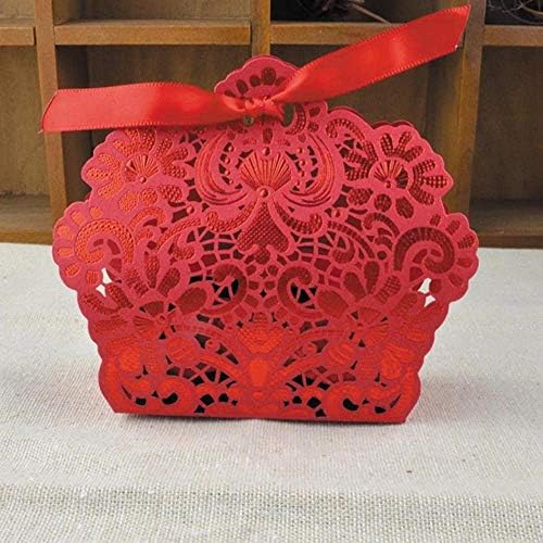 Zorpia® 50 חבילה רומנטית קופסא מתנה לחתונה קישוט פרחים כלה לייזר גזרת מסיבה מעידים מתוק