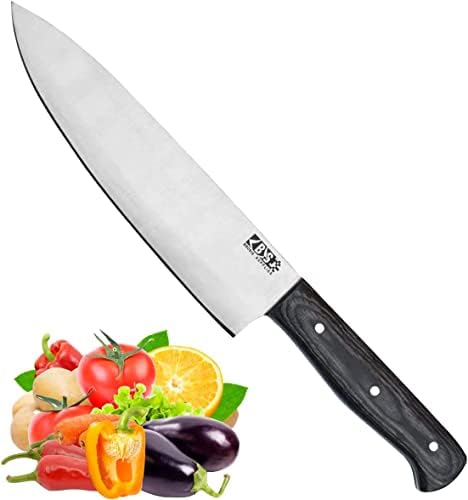 ברוזיס מספקת סכין שפים חדים במיוחד - סכין שף מקצועי בעבודת יד - סכין מטבח - 12 נירוסטה כרום 8 אינץ