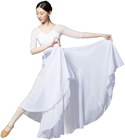 רויאל סמלה 720 חצאית בלט ארוכה של שיפון חצאית ריקוד לירית זורמת לנשים תלבושת ריקוד מודרנית ללא בלט