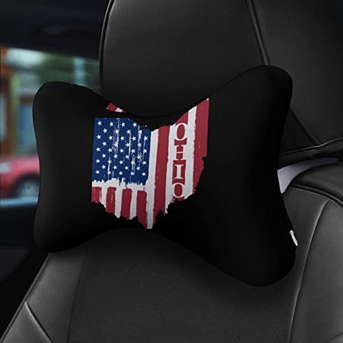 וינטג 'מדינת אוהיו אמריקה דגל כריות צוואר רכב זיכרון קצף רך כרית כרית ראש מנוחה לנהיגה בכיסא משרדי