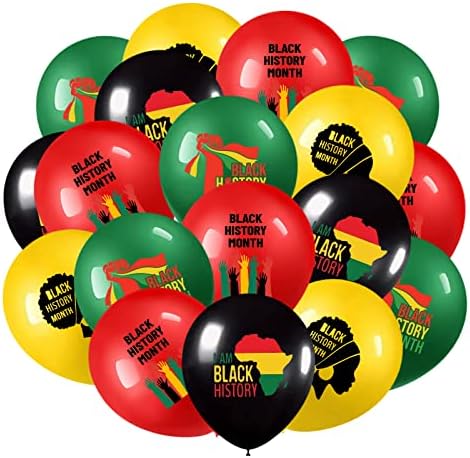 36 יחידות היסטוריה שחורה חודש בלונים שחור צהוב בבלונים ירוקים אדומים לקישוטי מסיבת פסטיבל אפרו -אמריקאים