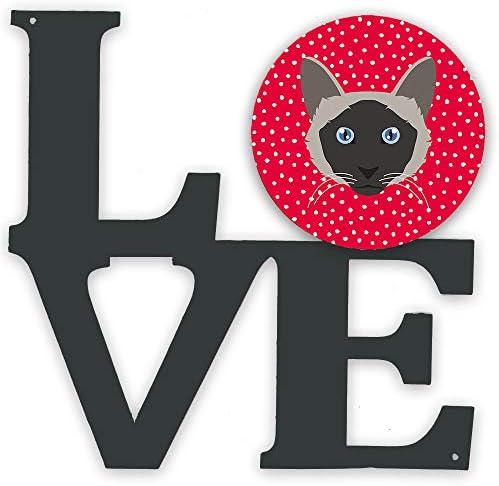 אוצרות קרולין5087וולב באלינזי חתול אהבה מתכת קיר יצירות אמנות אהבה, אדום,