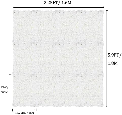 פרח קיר פנלים רקע דדקור: בלוסמון לבן מלאכותי פרחוני רקע לחתונה מסיבת תינוק כלה מקלחת, 12 יחידות תליית
