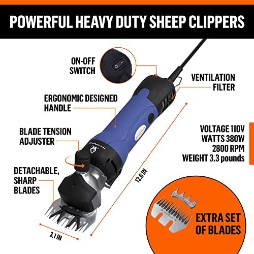 מספריים כבשים קוצץ חשמלי-380 וואט מכונת גזירה מקצועית של משק חי-ערכת טיפוח חיתוך שיער של בעלי חיים