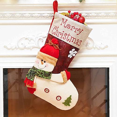 חג המולד סנטה קלאוס גרב מתנת סוכריות תיק איש שלג סנטה קלאוס כיס חג המולד עץ תליית קישוט מתנת תיק לילדים
