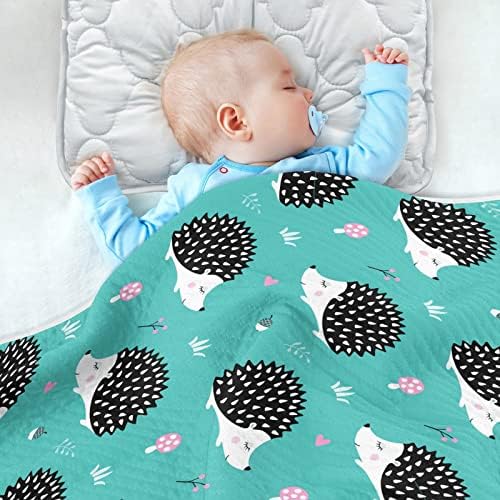 קיפודים צבעוניים של אולאבקי קיפודים פטריות שמיכה לתינוקות לבנים בנות כותנה לזרוק שמיכה שמיכת