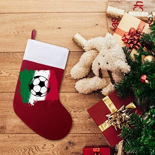 דגל איטלקי כדורגל כדורגל אדום חג המולד של חג המולד של חג המולד קישוטי הבית לקש עץ חג המולד גרביים תלויים