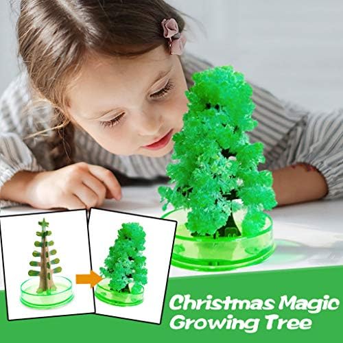 POQOQ 1PCS קסם צומח עץ חג המולד קריסטל מציג ערכת חידוש לילדים מצחיקים