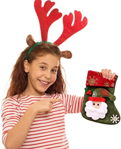 תיק חג המולד קטן ממתקים קטנים גרבי חג המולד גרבי מתנה לקישוט מתנה קישוט מלאכת קישוט ווים כוכב