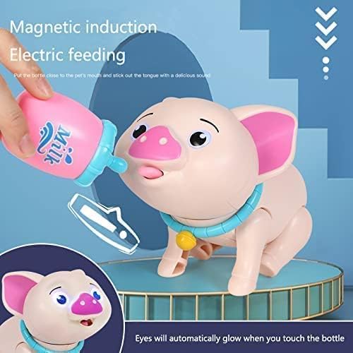 צעצוע חזיר לחיות מחמד.צעצועי חזיר.צעצועים חזיר אינטראקטיבי יכול לעשות קולות, להאכיל, עם עיניים זוהרות. כולל סל