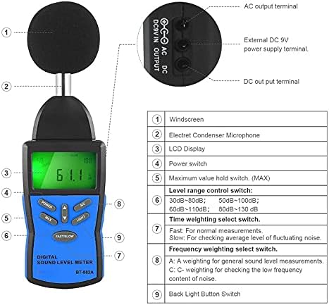 LDCHNH 30-130dB רמת צליל דיגיטלי מטר נפח רעש מדידת מכשיר מדידת דציבלים ניטור בודק שמע