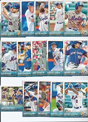 ניו יורק Mets 2015 Topps MLB בייסבול גיליון רגיל שלם מנטה 25 קבוצת כרטיסים עם דייוויד רייט, מאט הארווי, קרטיס